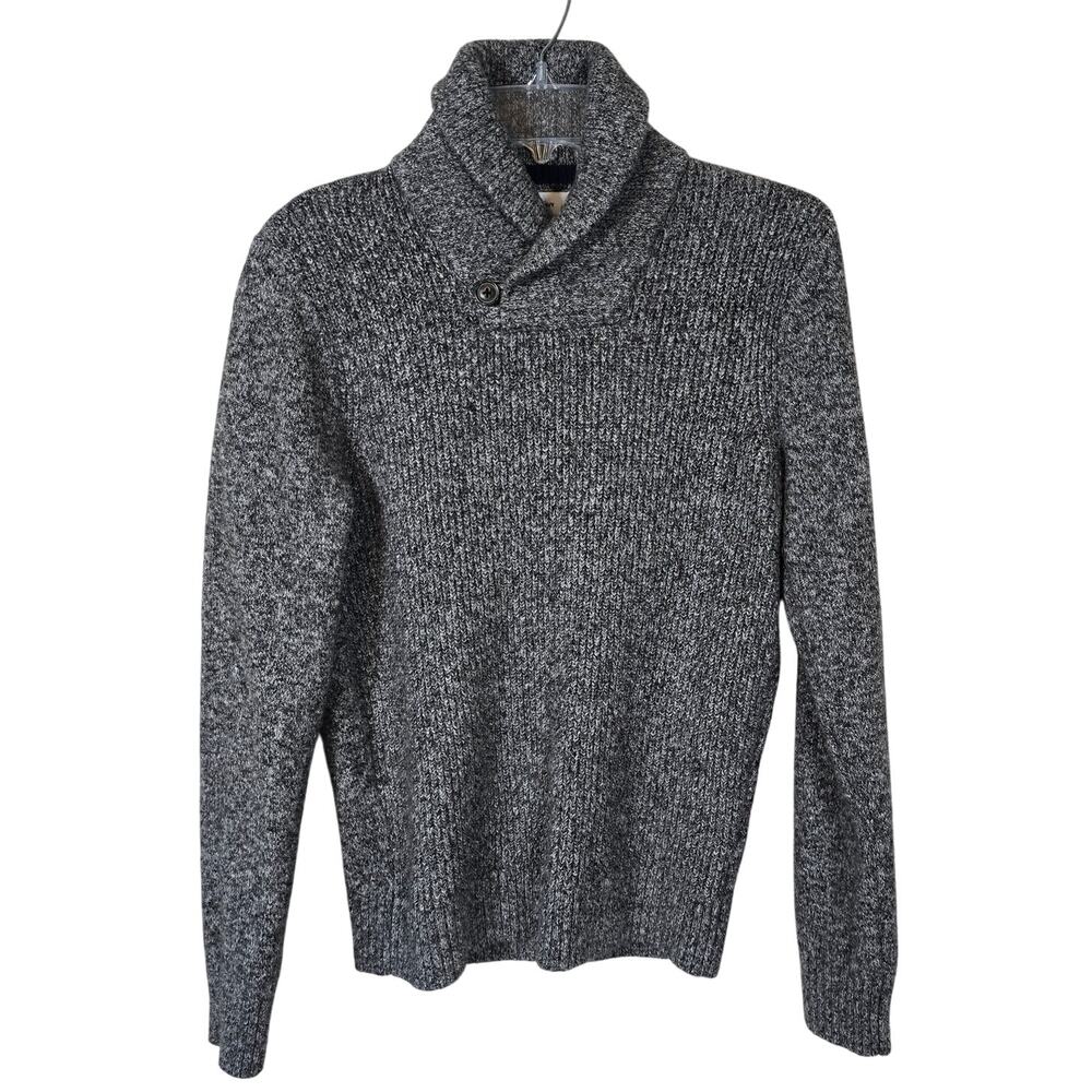 Old Navy Shawl Collar Sweater Men's XS Marled Gray Preppy Academia Grandpa
